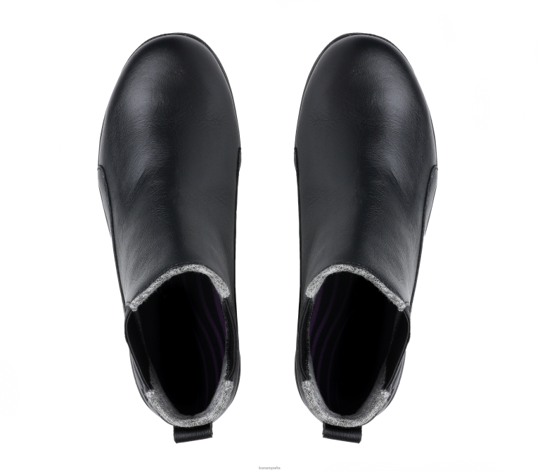 negro azabache zapatos Kuru 2PFNB73 luna mujer
