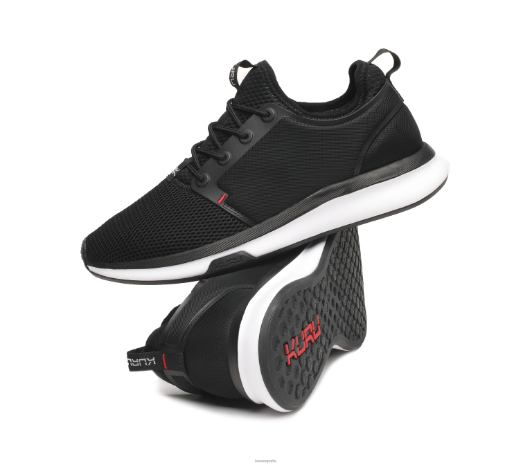 negro azabache/blanco/rojo fuego zapatos Kuru 2PFNB166 átomo de ancho hombres