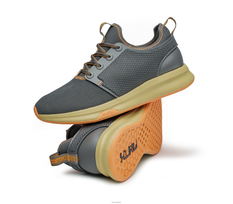gris humo/naranja pálido zapatos Kuru 2PFNB61 átomo de ancho mujer