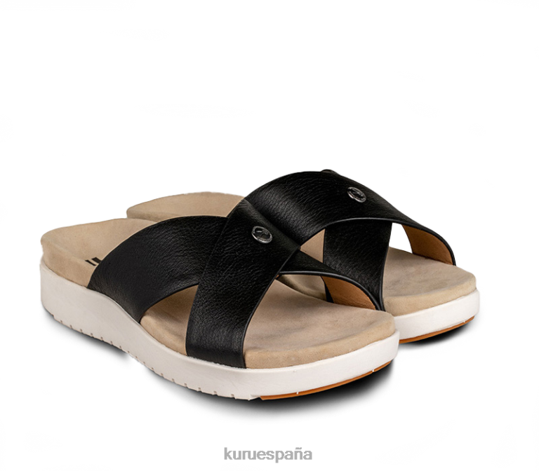 negro azabache/blanco/goma zapatos Kuru 2PFNB118 brisa mujer